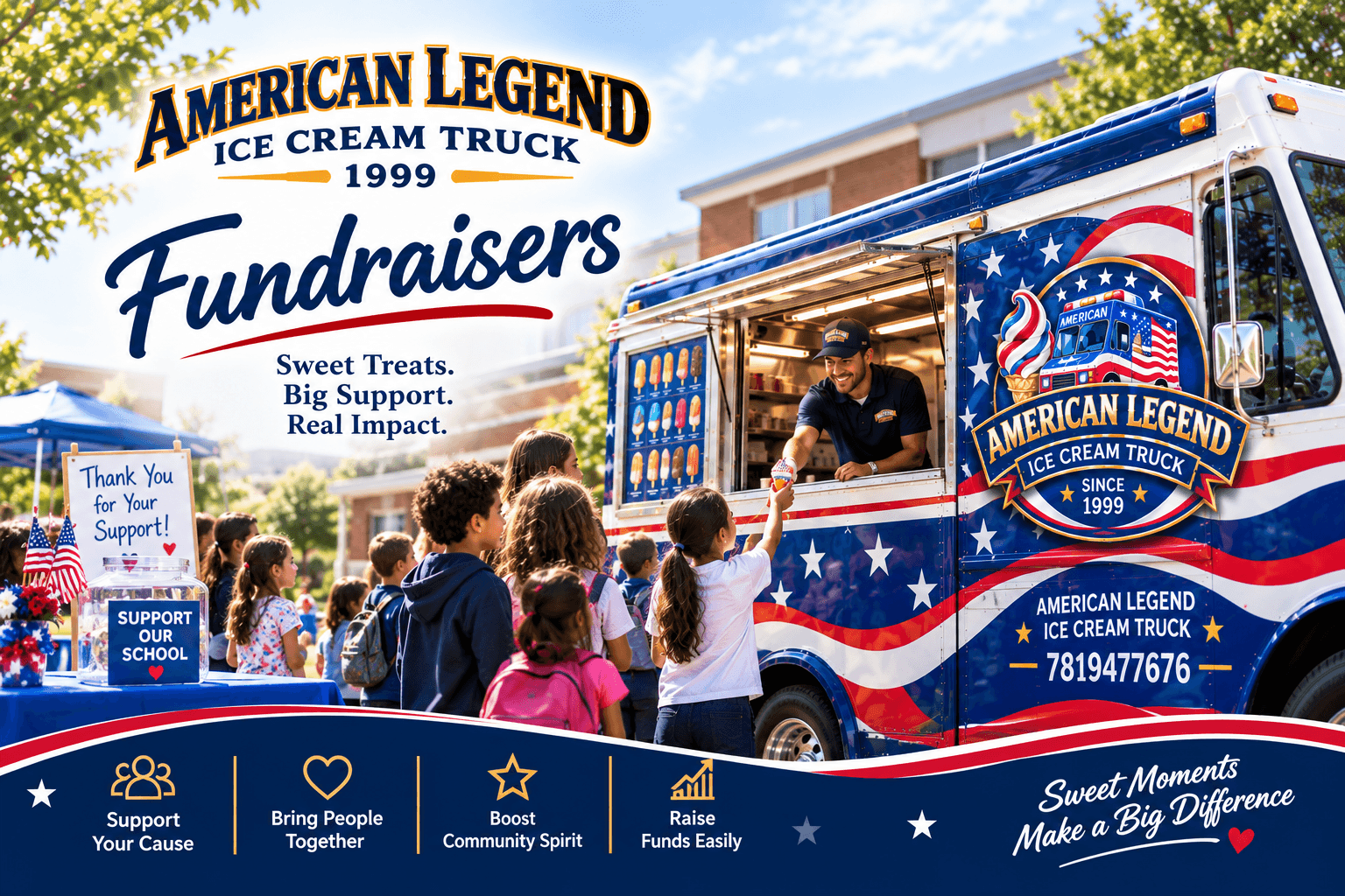 Fundraisers catering by American Legend Ice Cream Truck