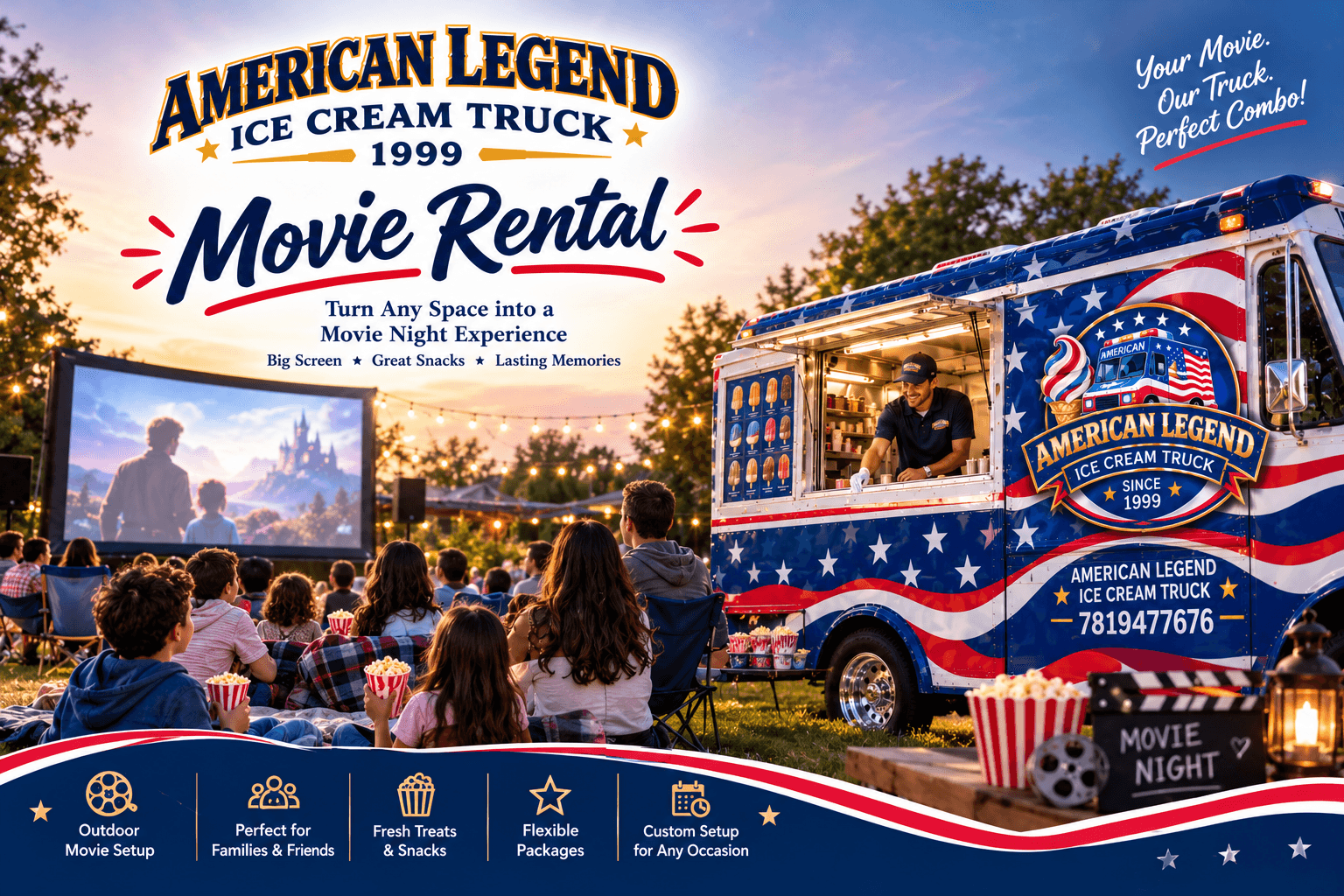 Movie Rental catering by American Legend Ice Cream Truck