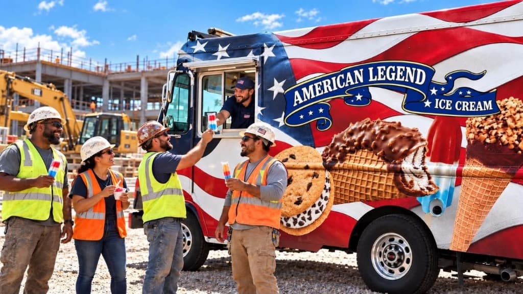 A Refreshing Reset: Ice Cream Trucks at the Job Site - American Legend Ice Cream Truck New England Blog