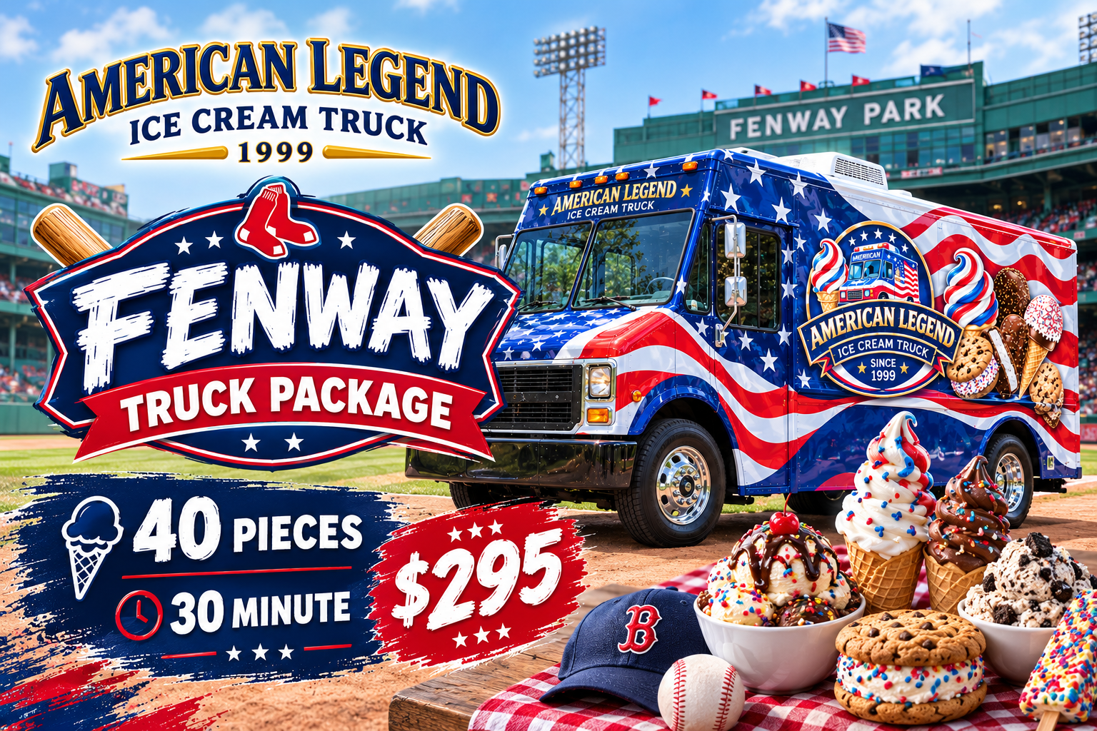 Fenway - Premium ice cream truck catering package in New England