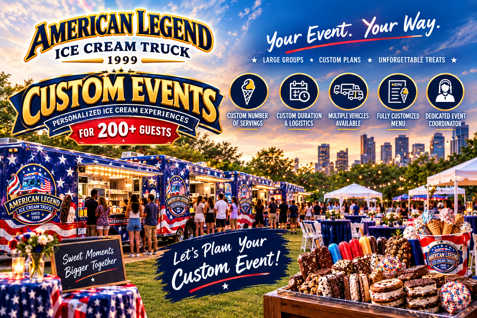 Custom Event - Custom large ice cream truck catering event in New England